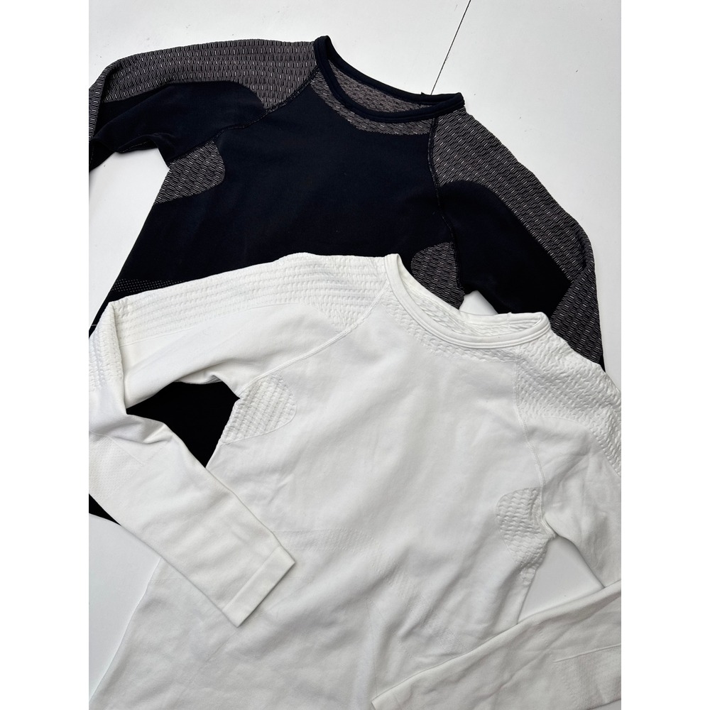 Nike Fit Dry Seamless Long Sleeve Athletic Tops Bundle Black White Womens M/L